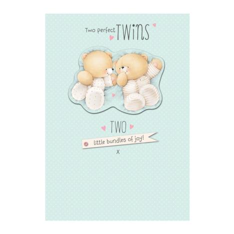 New Baby Twins Forever Friends Card